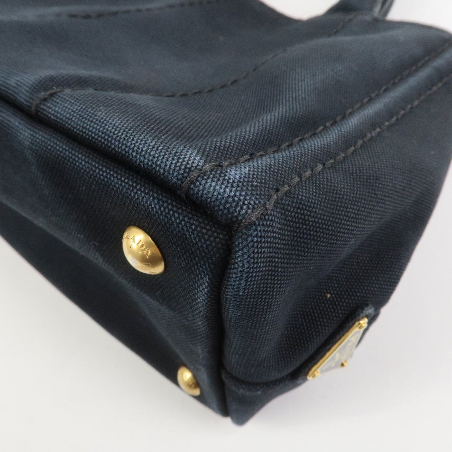 Prada Canapa Mini Triangle Logo Canvas 2Way Hand Bag Black 1BG439【Pre-order】