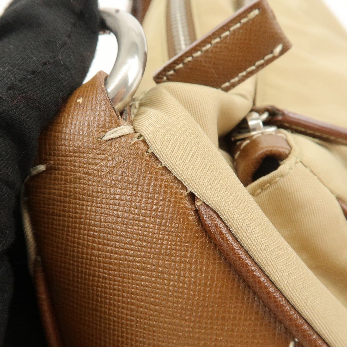 Prada Triangle Logo Nylon Saffiano Leather Shoulder Bag Hand Bag【Pre-order】