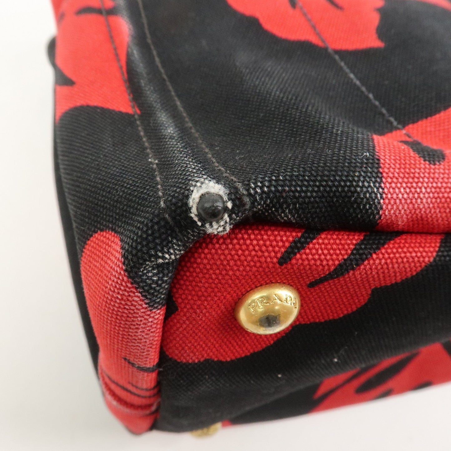 Prada Canapa Mini 2Way Bag Tote Bag Black Red BN2439G【Pre-order】
