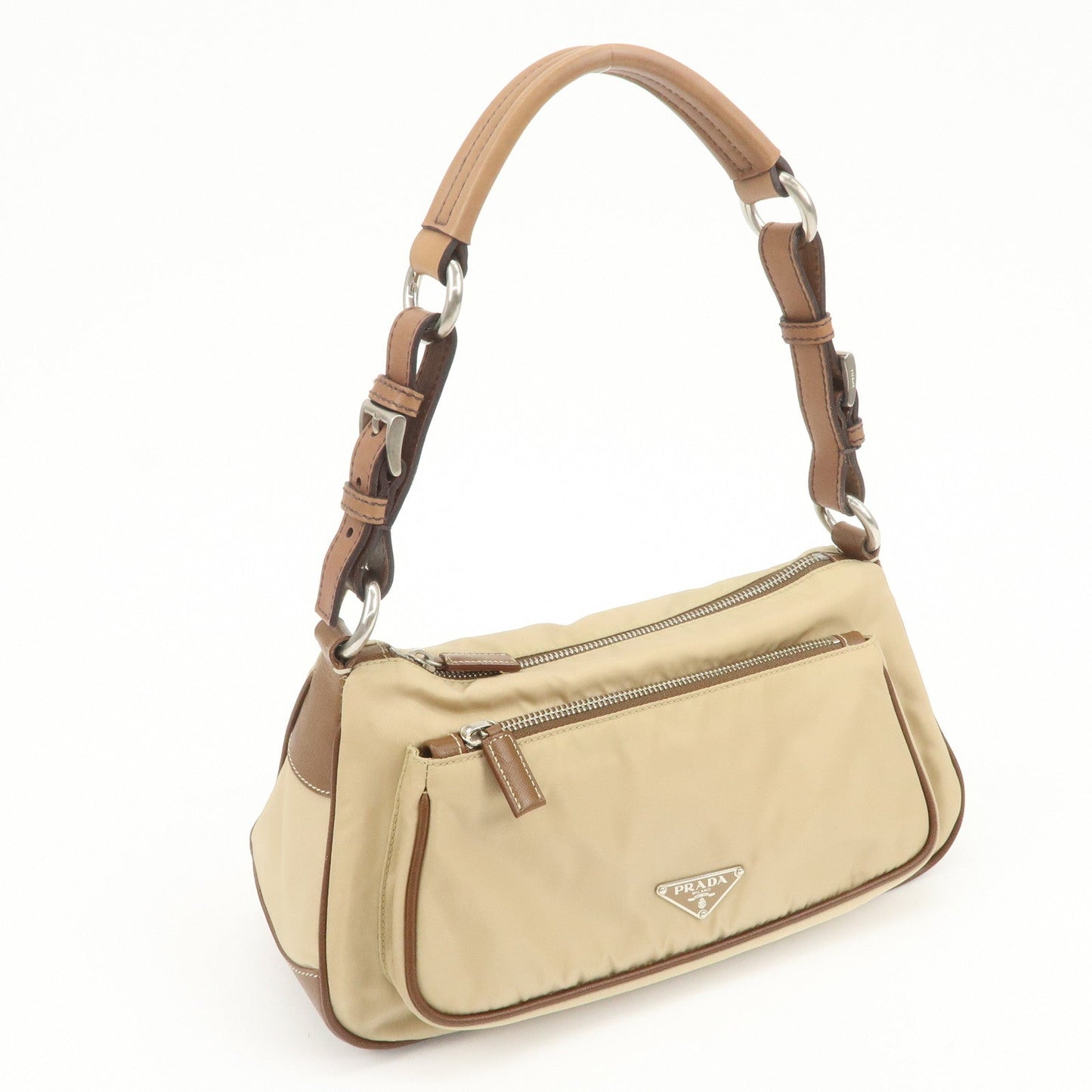 Prada Triangle Logo Nylon Saffiano Leather Shoulder Bag Hand Bag【Pre-order】