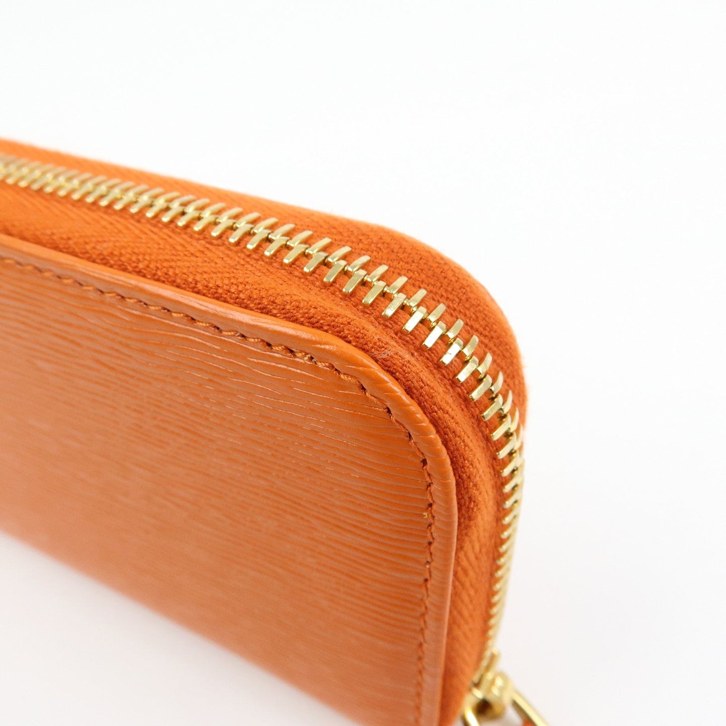 Prada Saffiano Leather Round Zippy 6 Rings Key Case Orange 1PG604【Pre-order】