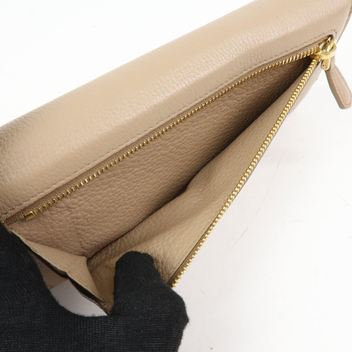 Prada Saffiano Leather Flap Bi-Fold Long Wallet Pink Beige 1MH132【Pre-order】