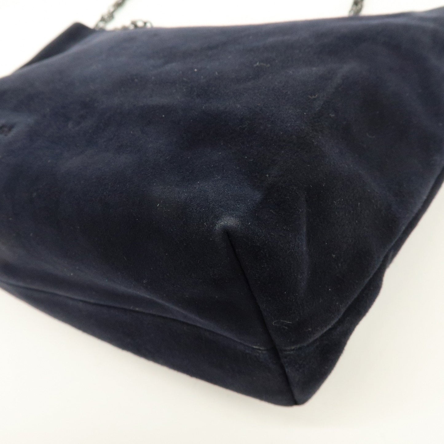 Prada Logo Suede Chain Shoulder Bag Tote Bag Dark Navy【Pre-order】