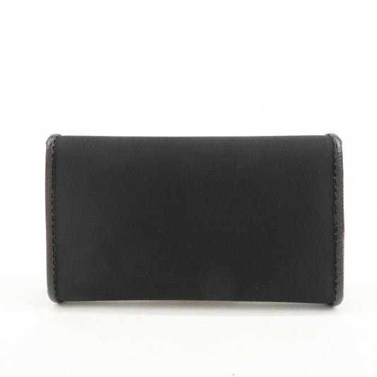 Prada Triangle Logo 6 Rings Key Case Key Holder Black 1PG222【Pre-order】