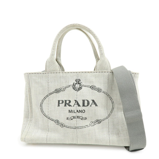 Prada Canapa Mini Denim 2Way Bag Hand Shoulder Bag Gray 1BG439【Pre-order】