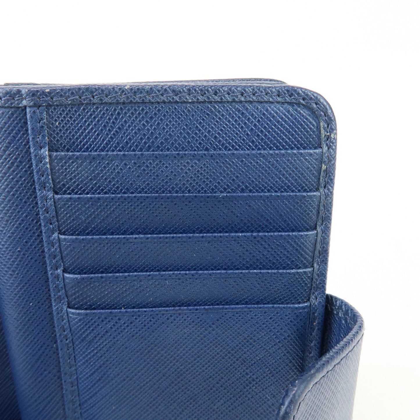 Prada Saffiano Leather Compact Wallet Navy Gold 1ML225【Pre-order】