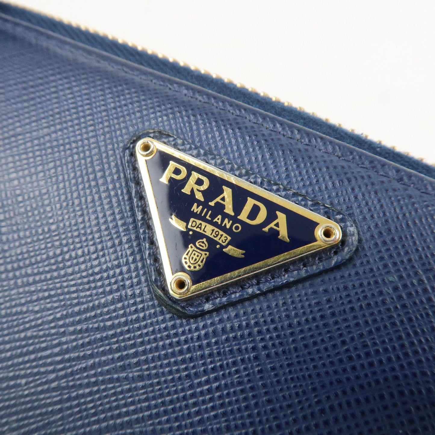 Prada Triangle Logo Saffiano Leather Zippy Long Wallet Navy 1ML506【Pre-order】
