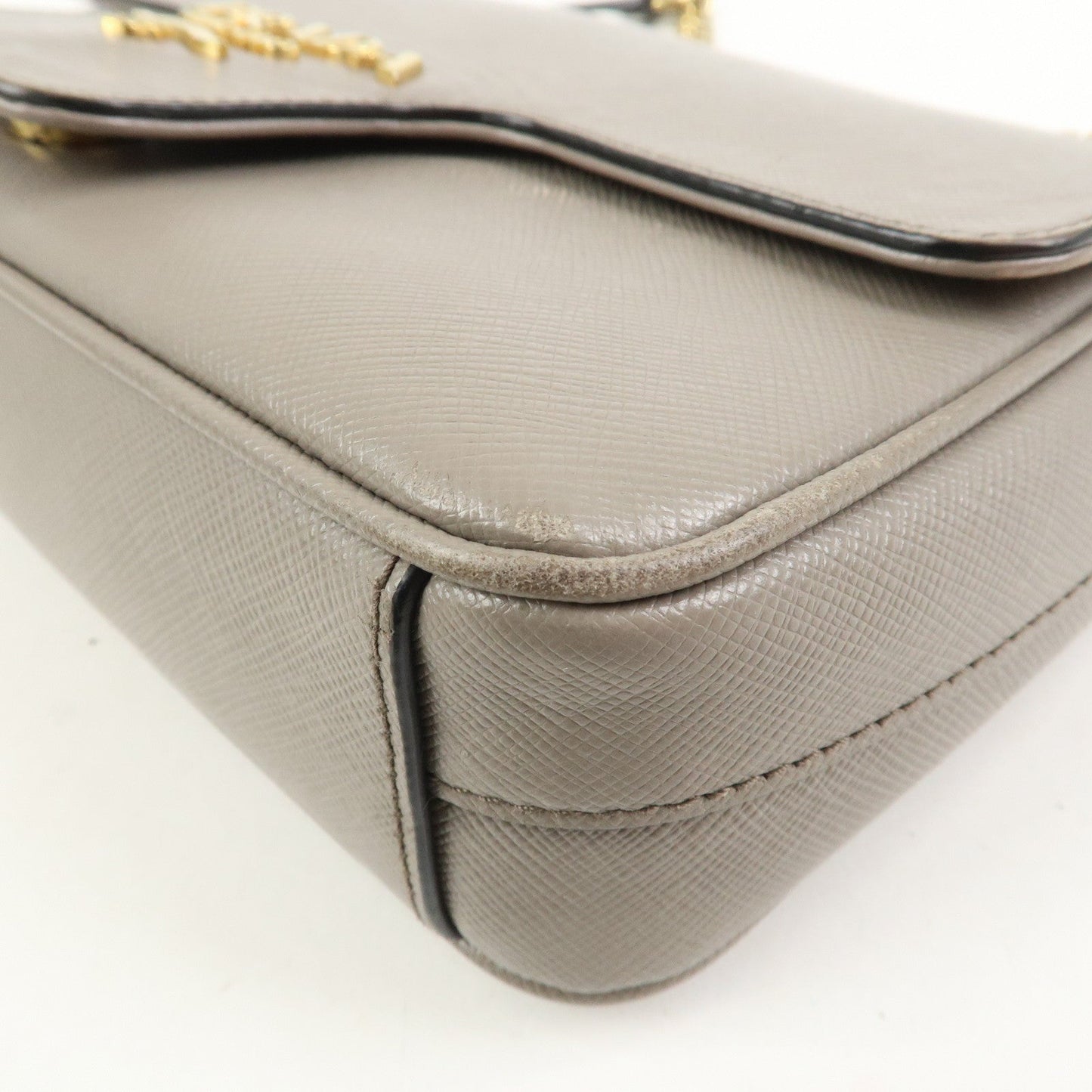 Prada Saffiano Leather Chain Shoulder Crossbody Bag Gray 1BD193【Pre-order】