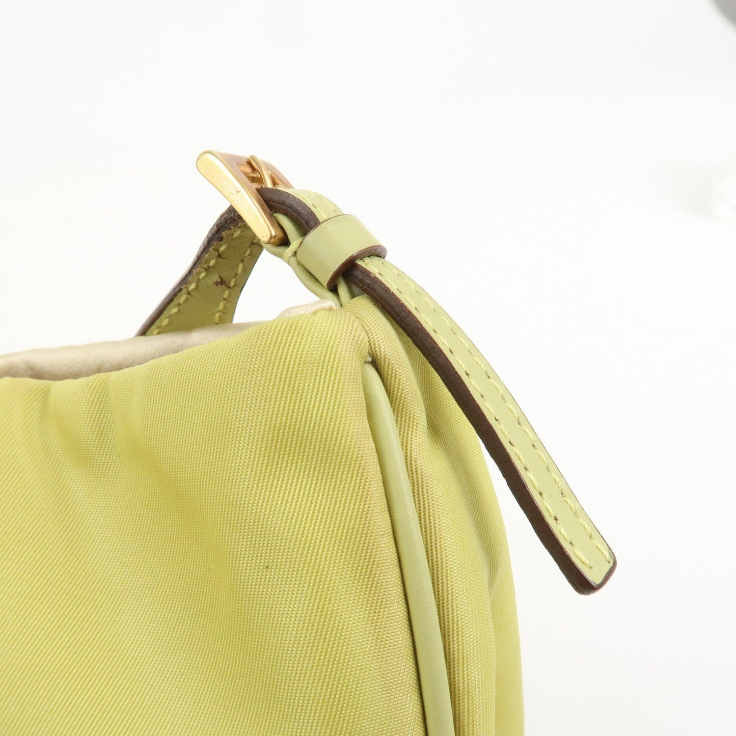 Prada Triangle Logo Nylon Leather Shoulder Bag Yellow BR0107【Pre-order】