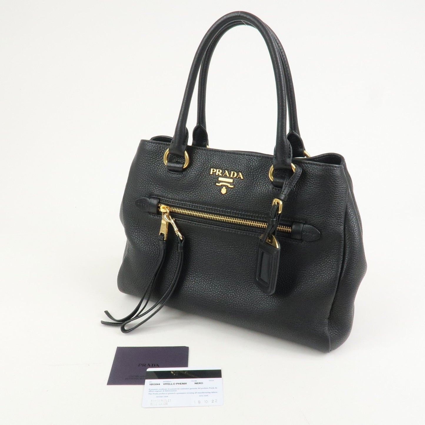 Prada Logo Leather 2Way Bag Shoulder Bag Hand Bag Black 1BG044【Pre-order】
