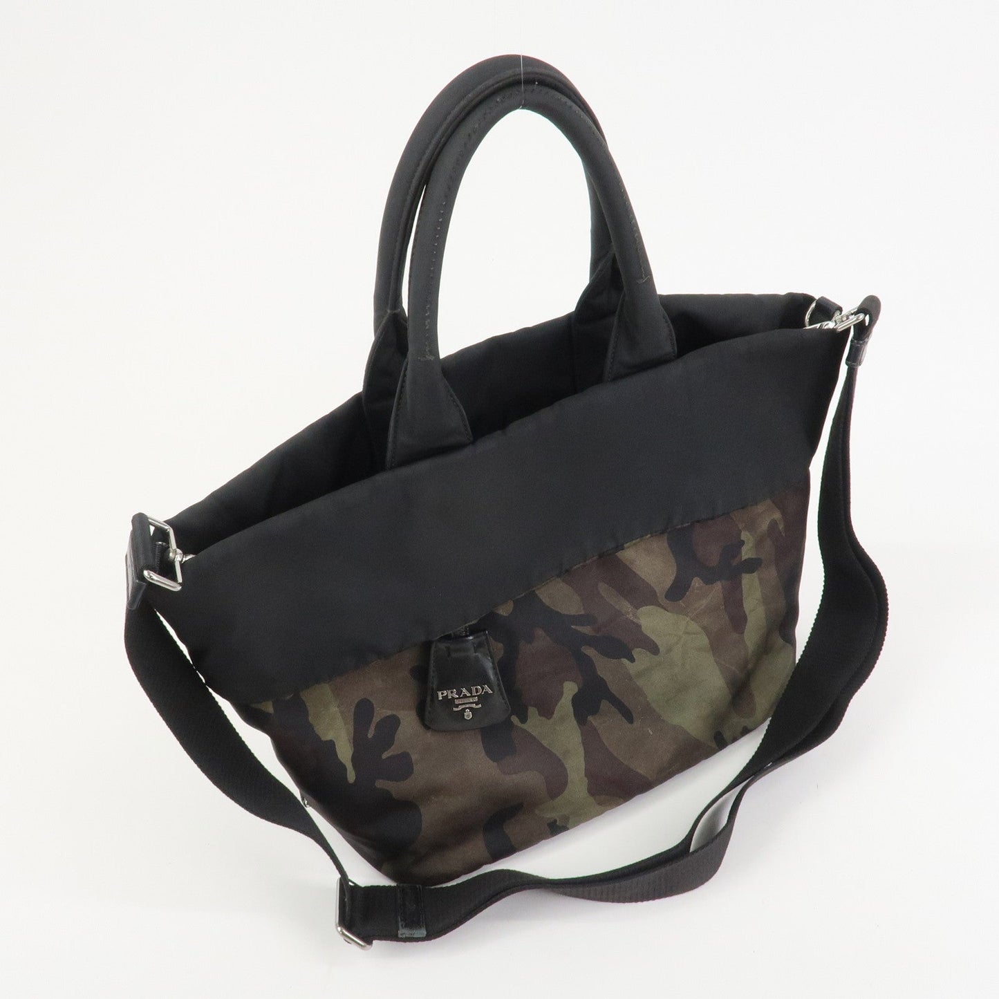 Prada Triangle Logo Nylon 2Way Hand Shoulder Bag Black Khaki BN1959【Pre-order】
