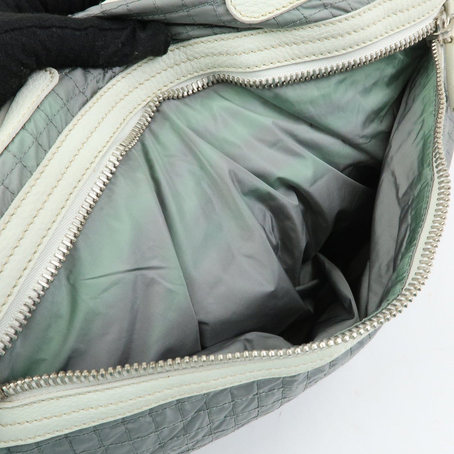 Prada Sports Nylon Leather Boston Bag Hand Bag Gray Irvory【Pre-order】