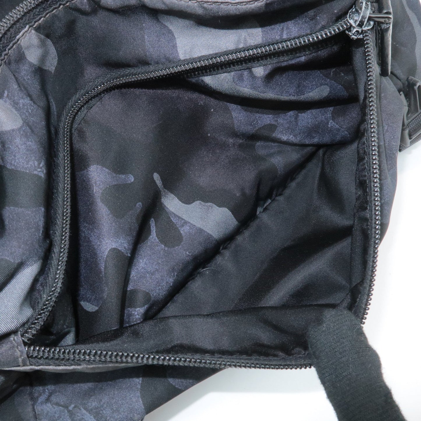Prada Triangle Logo Nylon Camouflage Shoulder Bag Black Gray Navy Used【Pre-order】