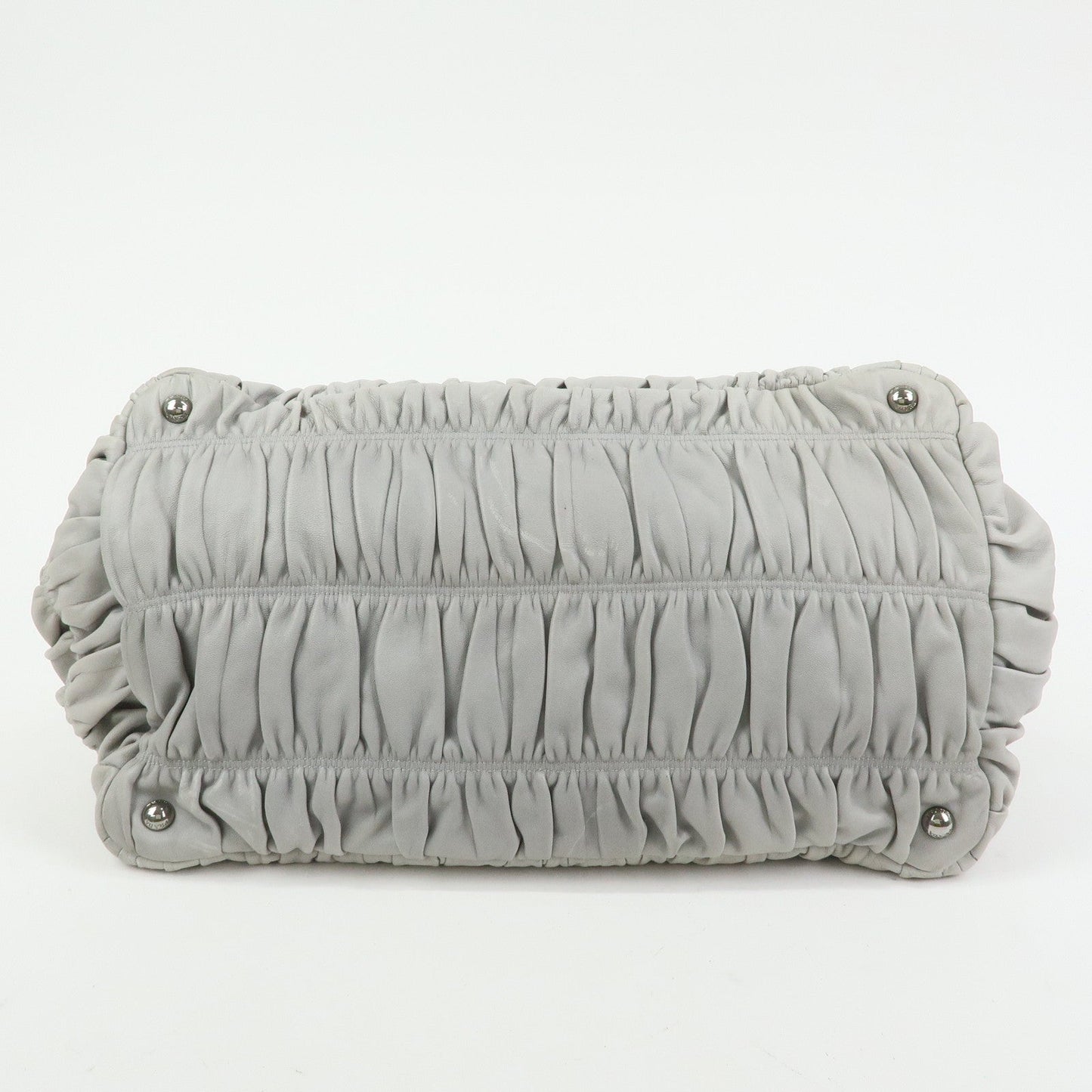 Prada Canapa Nappa Gaufre Leather Gathered Large Tote Hand Bag【Pre-order】