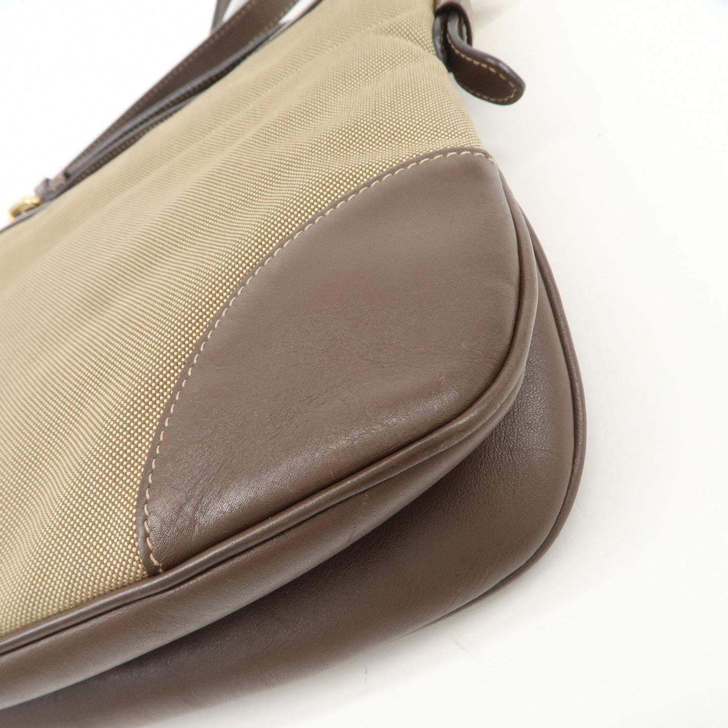 Prada Logo Jacquard Leather Shoulder Bag Beige Brown BT867A【Pre-order】