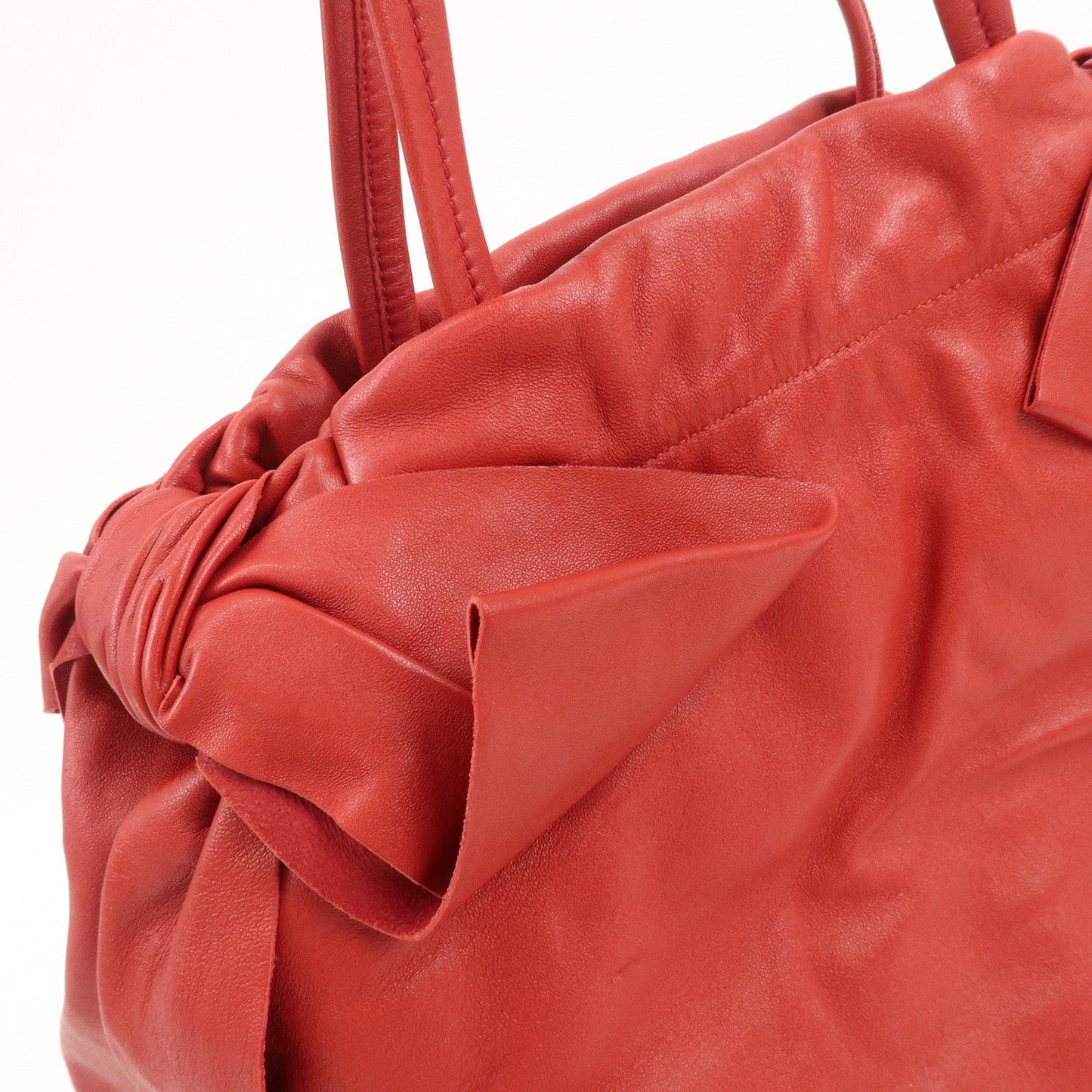 Prada Logo Leather 2Way Bag Hand Bag Shoulder Bag Red BR4205【Pre-order】