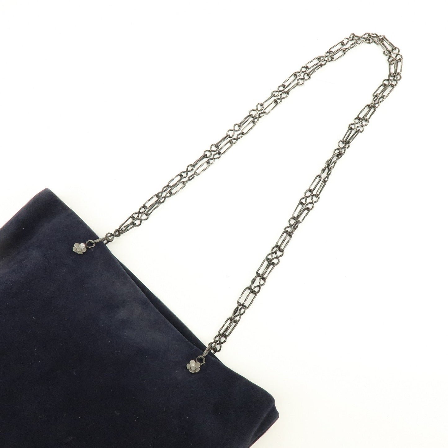 Prada Logo Suede Chain Shoulder Bag Tote Bag Dark Navy【Pre-order】