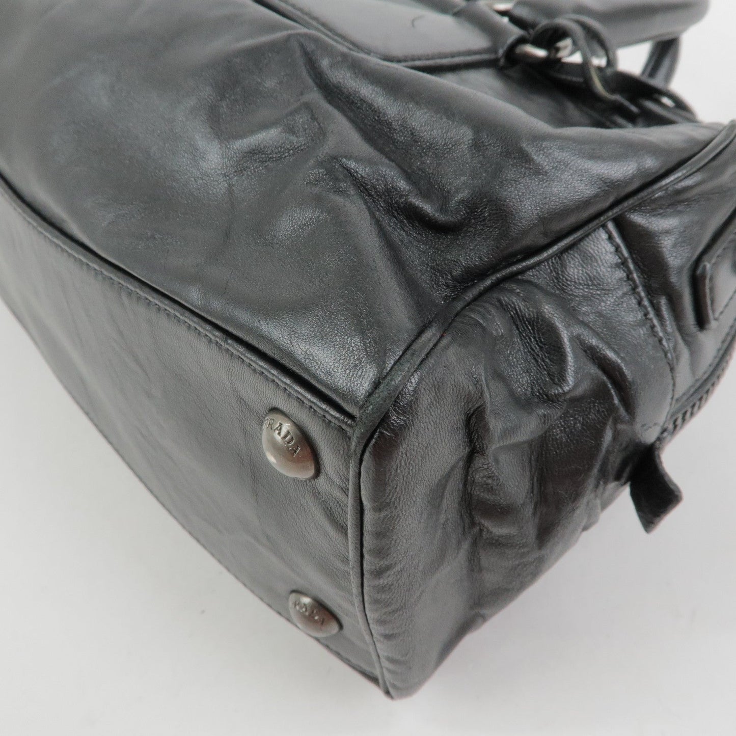 Prada Leather Boston Bag Hand Bag Black BL0758【Pre-order】