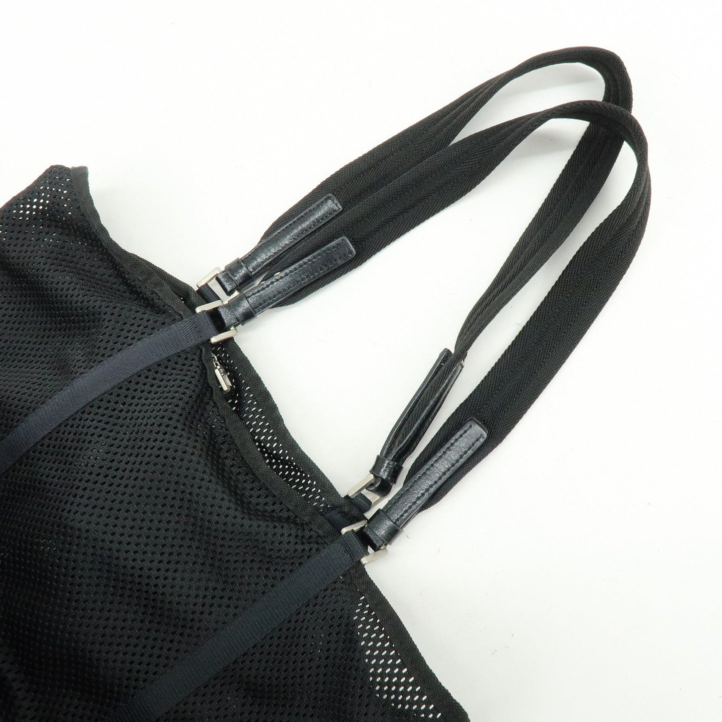 Prada Mesh Leather Tote Bag Shoulder Bag Black【Pre-order】