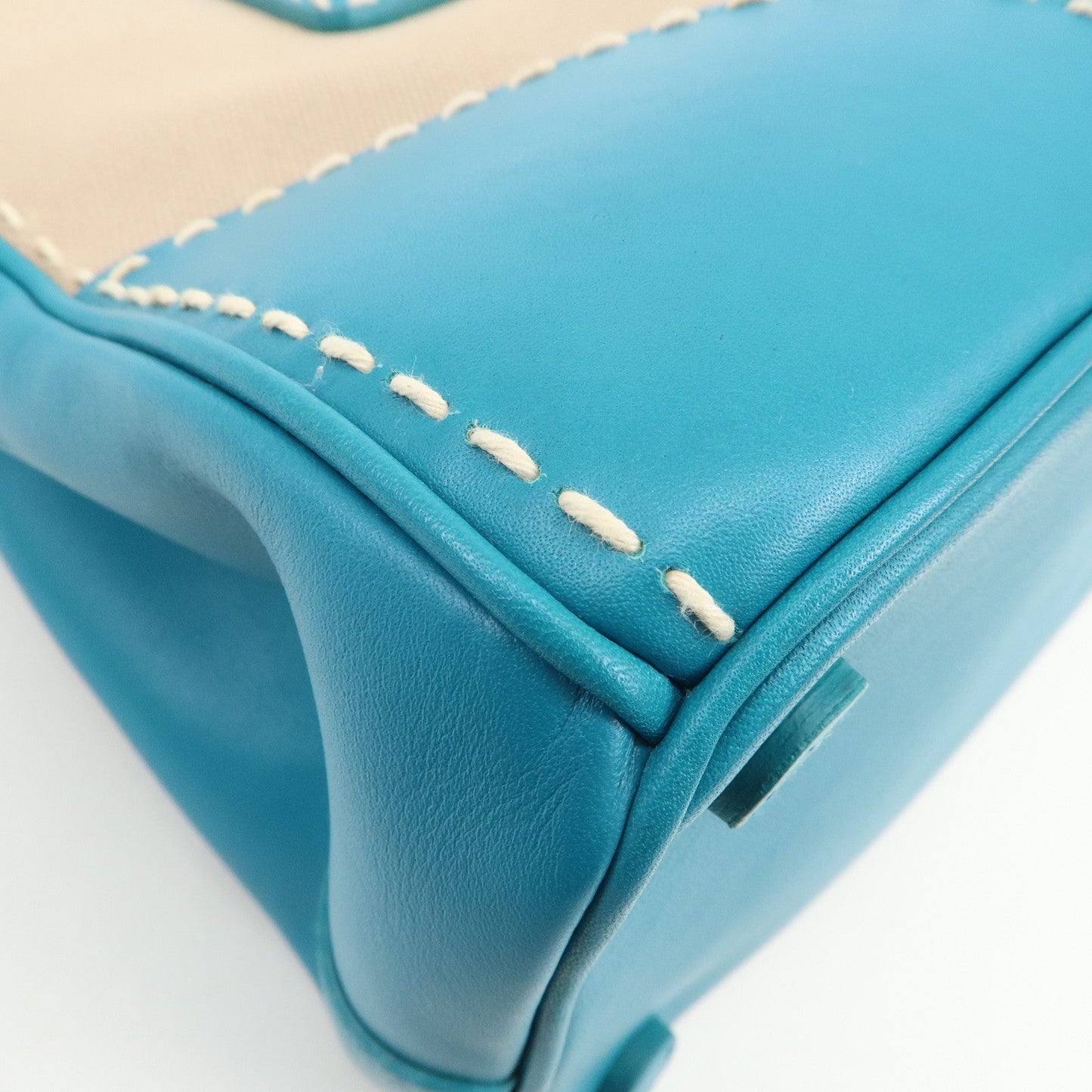 Prada Triangle Logo Canvas 2Way Bag Hand Bag Tote Bag Blue B1801K【Pre-order】