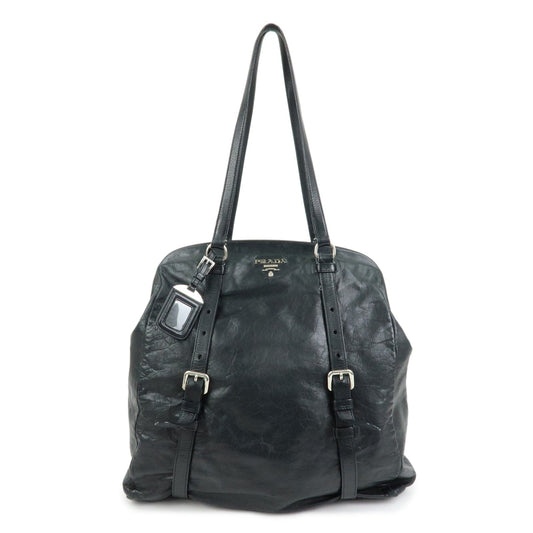 Prada Logo Leather Shoulder Bag Tote Bag Black Silver【Pre-order】