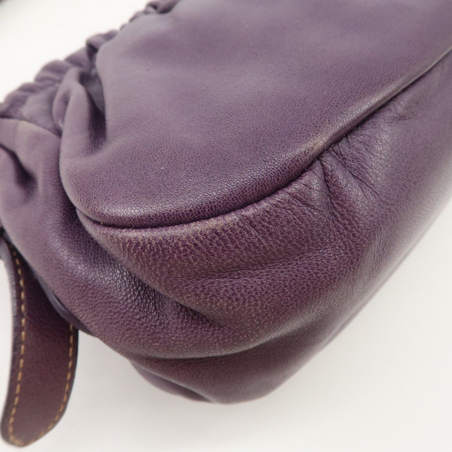 Prada Ribbon Leather Shoulder Bag Hand Bag Purple Used【Pre-order】