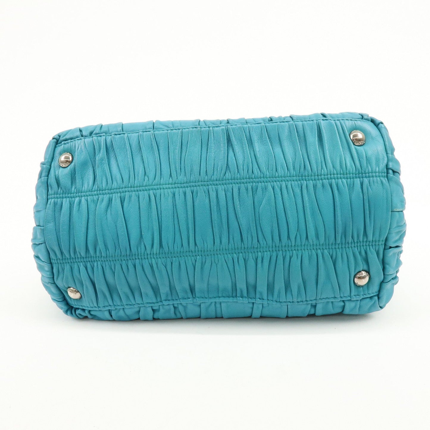 Prada Leather 2Way Bag Hand Bag Shoulder Bag Turquoise Blue【Pre-order】