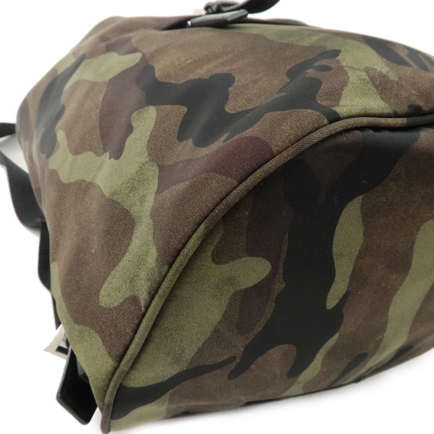Prada Logo Nylon Leather Camouflage Back Pack Ruck Sack BZ0032 Used【Pre-order】