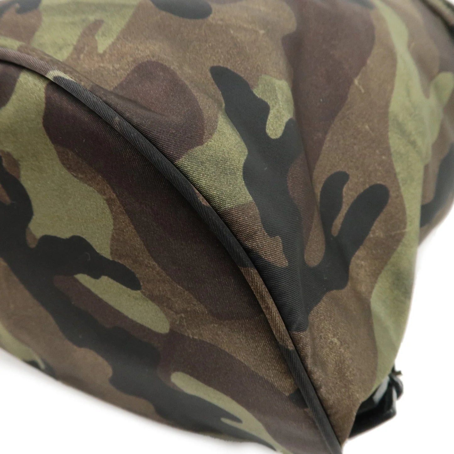 Prada Logo Nylon Leather Camouflage Back Pack Ruck Sack BZ0032 Used【Pre-order】