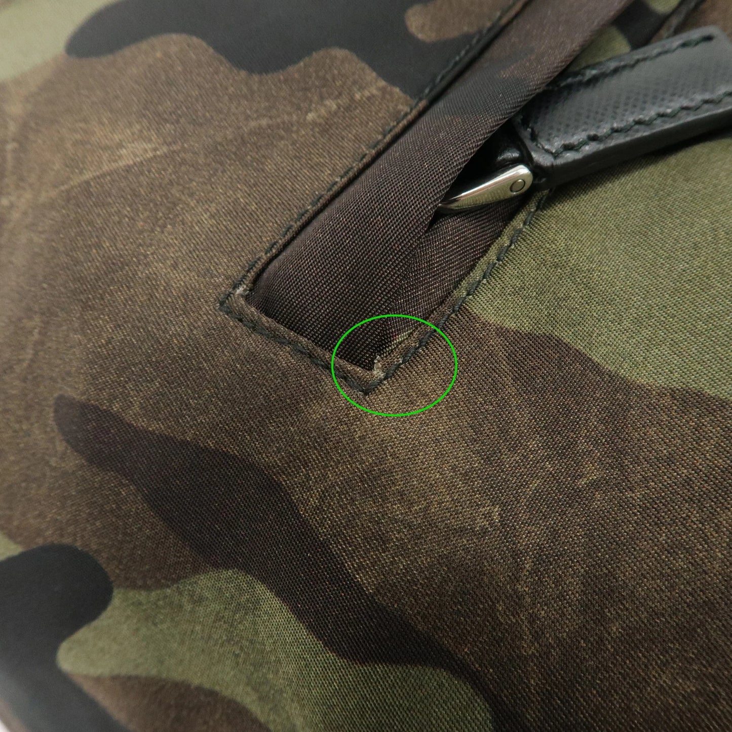 Prada Logo Nylon Leather Camouflage Back Pack Ruck Sack BZ0032 Used【Pre-order】