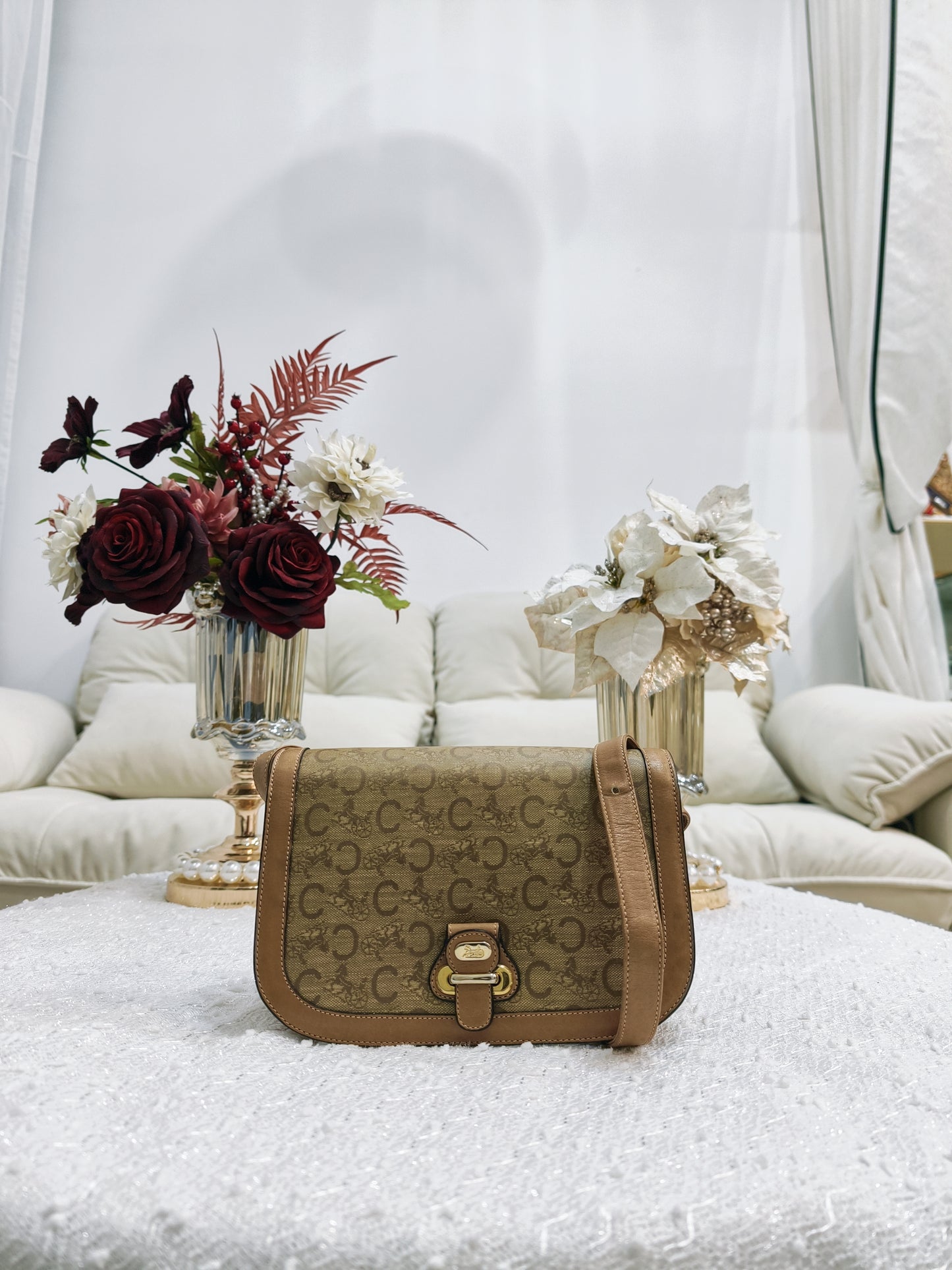 Celine PVC 米黃 Crossbody Bag