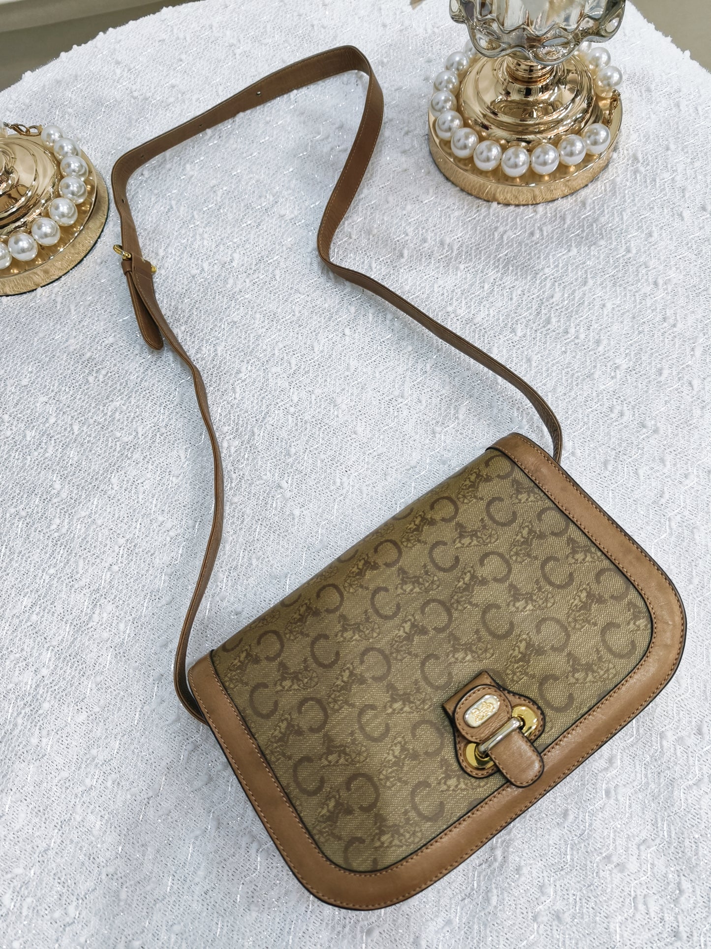 Celine PVC 米黃 Crossbody Bag