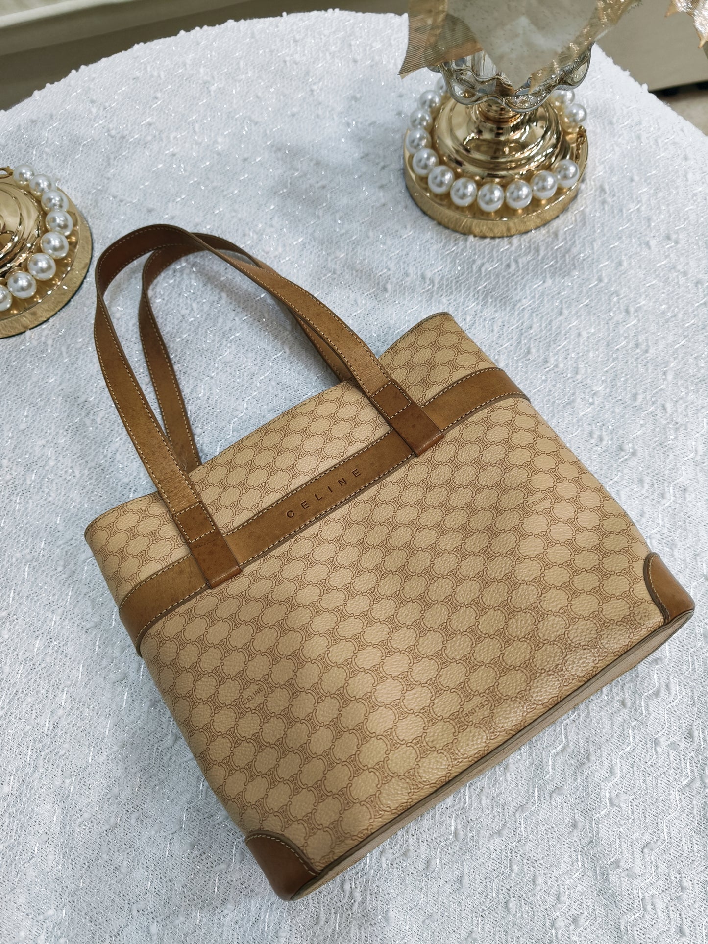 Celine Macadam Tote Bag (米黃色)