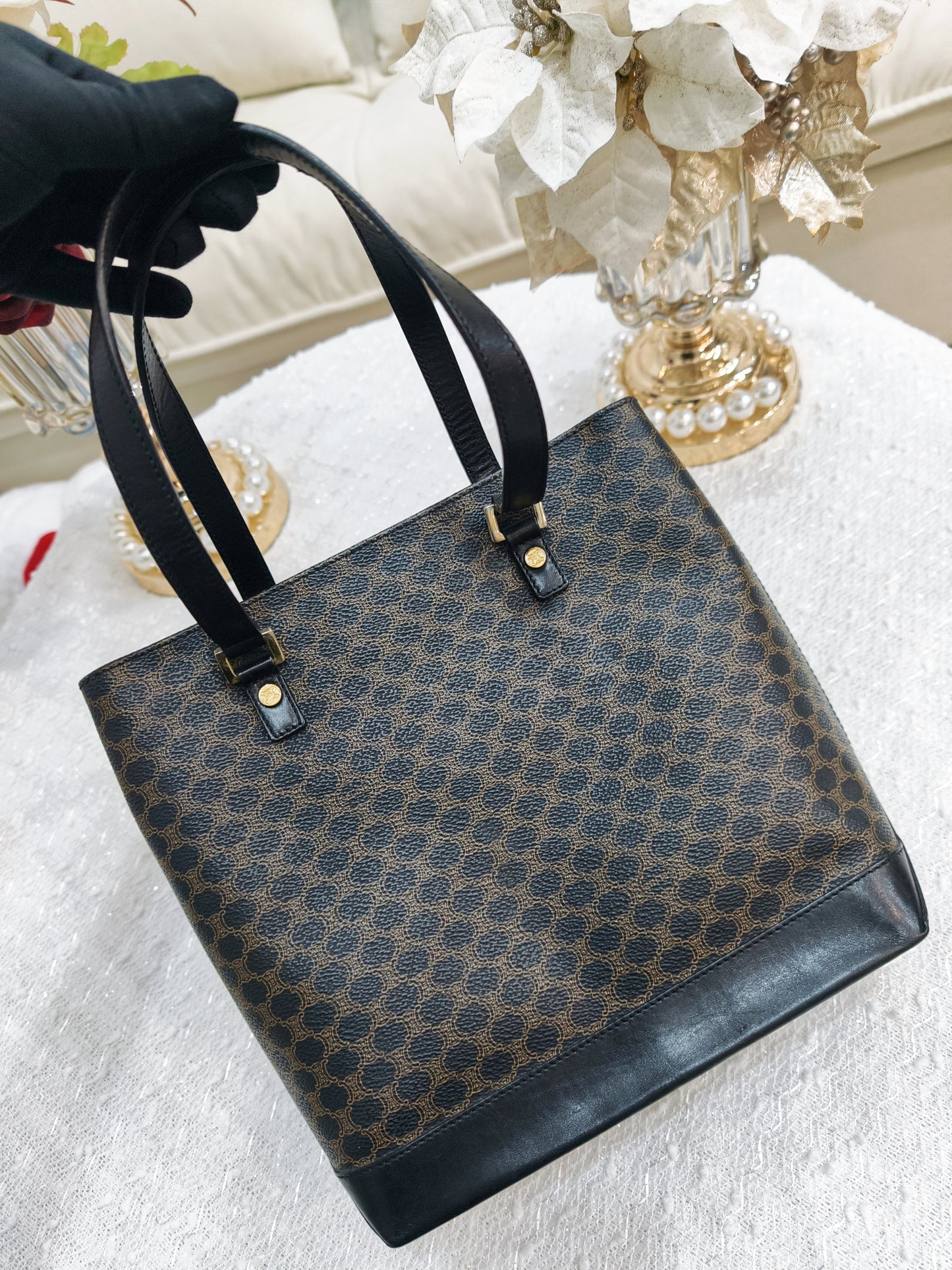 Celine Macadam Tote 黑花