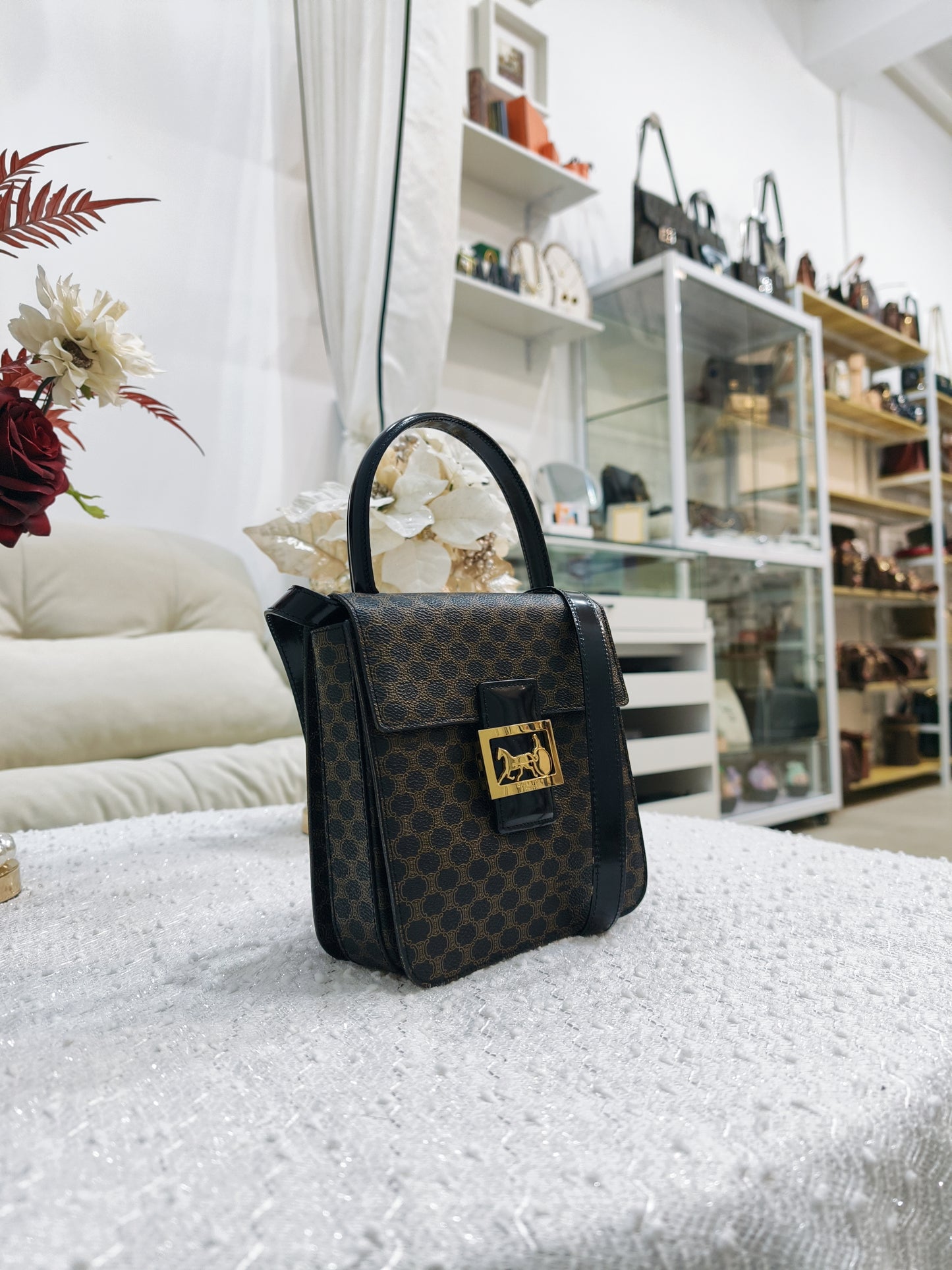 Celine Macadam 2 Way Bag 黑花馬車 **稀有**