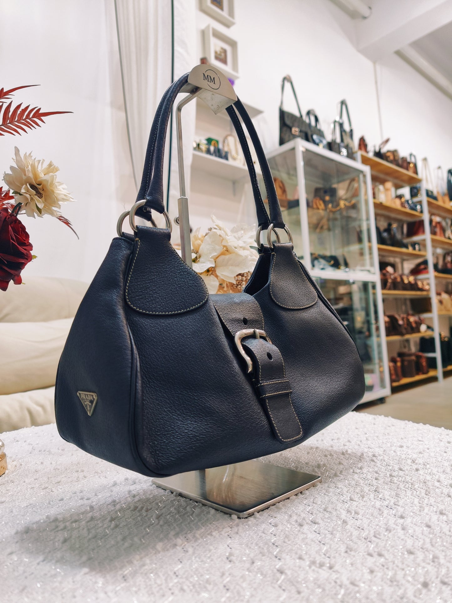 Prada Leather Shoulder Bag ( Black)