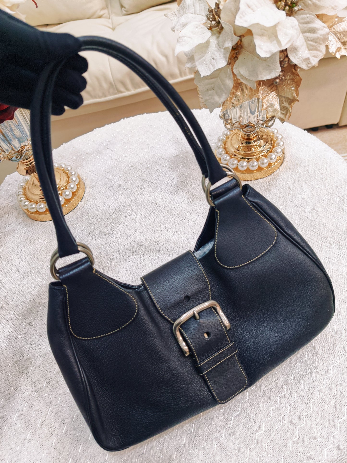 Prada Leather Shoulder Bag ( Black)