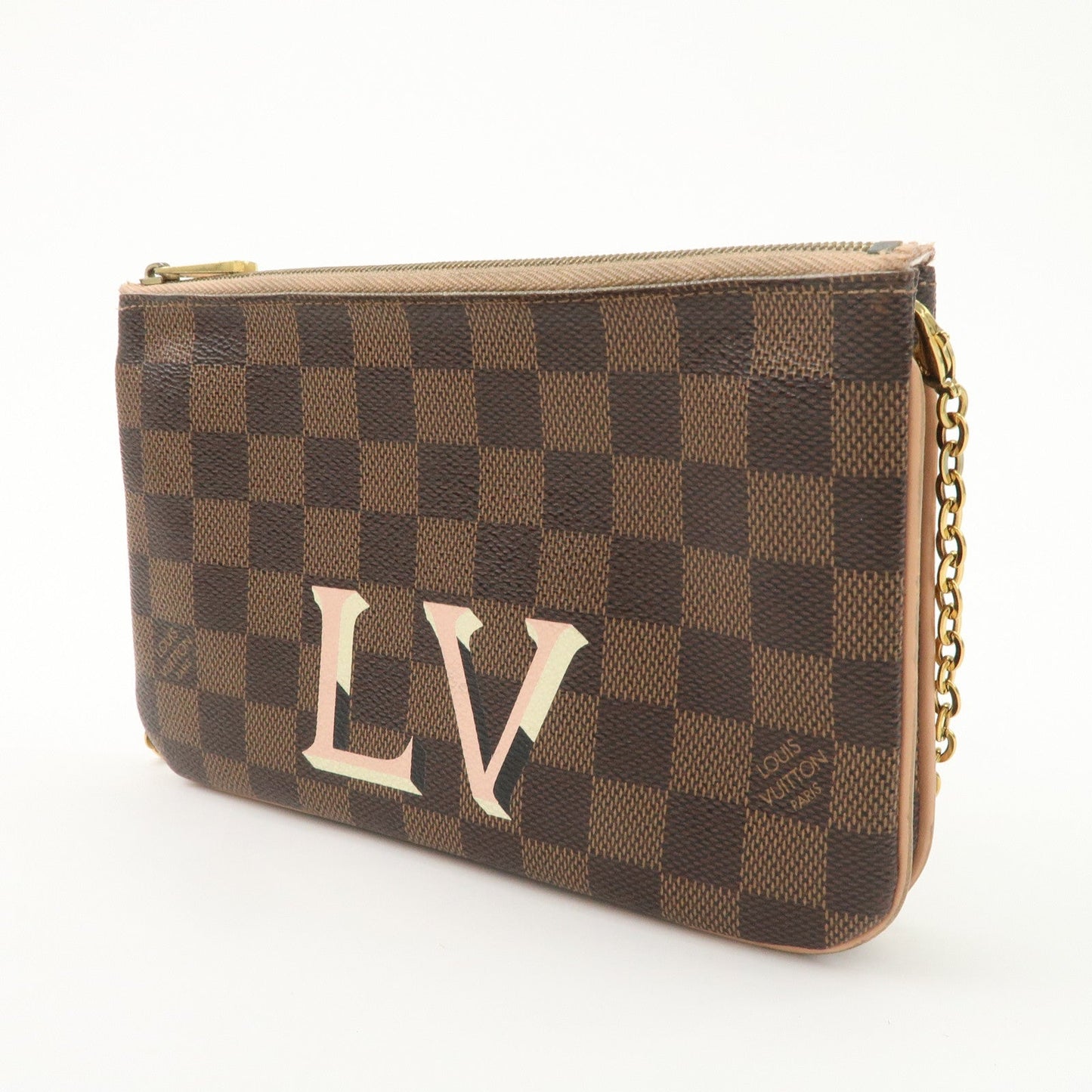 Louis Vuitton Damier Pochette Double Zip Shoulder Bag Brown N60254【Pre-order】