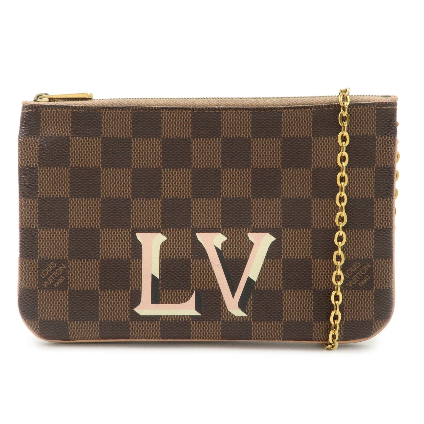Louis Vuitton Damier Pochette Double Zip Shoulder Bag Brown N60254【Pre-order】