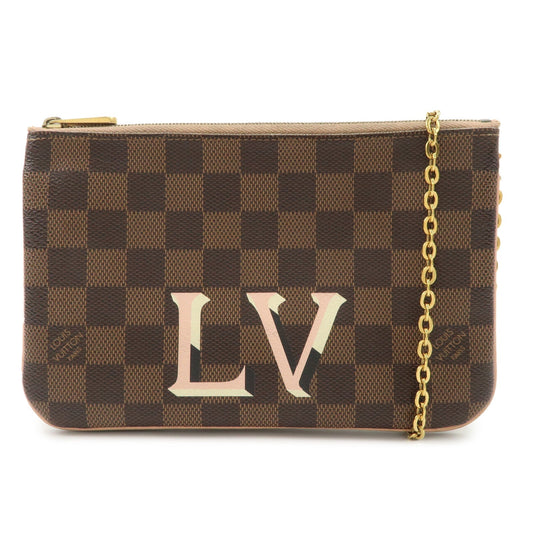 Louis Vuitton Damier Pochette Double Zip Shoulder Bag Brown N60254【Pre-order】