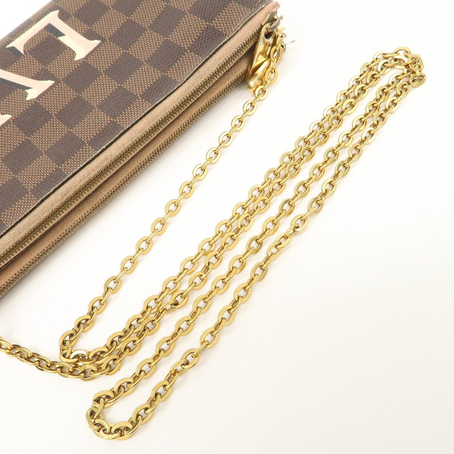 Louis Vuitton Damier Pochette Double Zip Shoulder Bag Brown N60254【Pre-order】